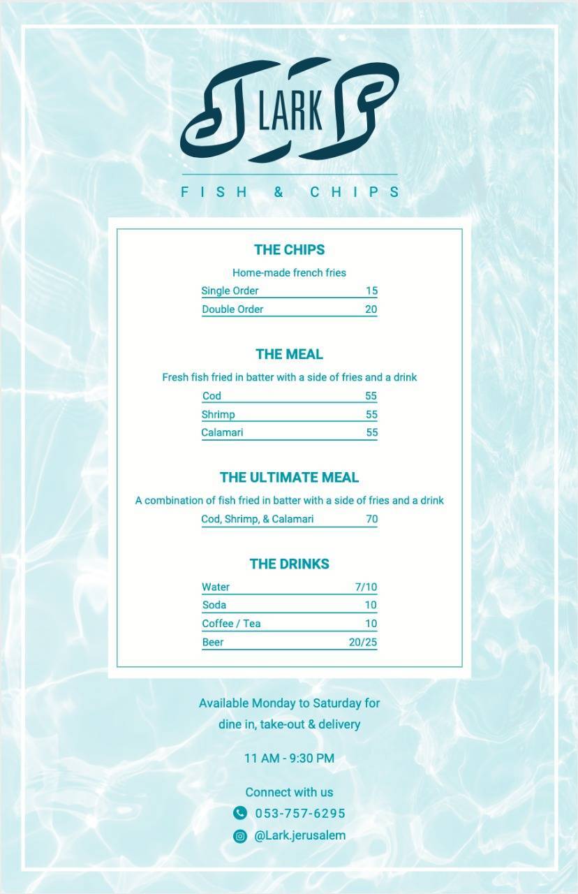 Lark Fish and Chips меню
