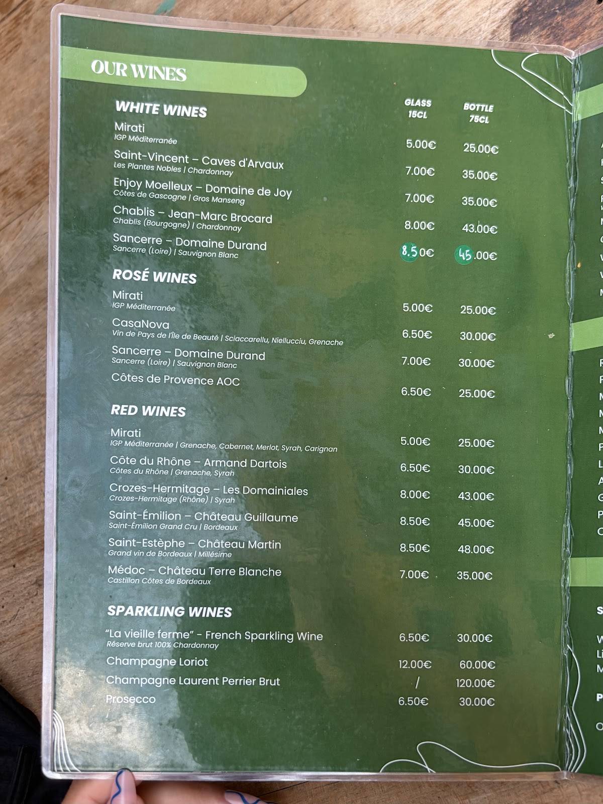 Le Bistrot Rossetti меню