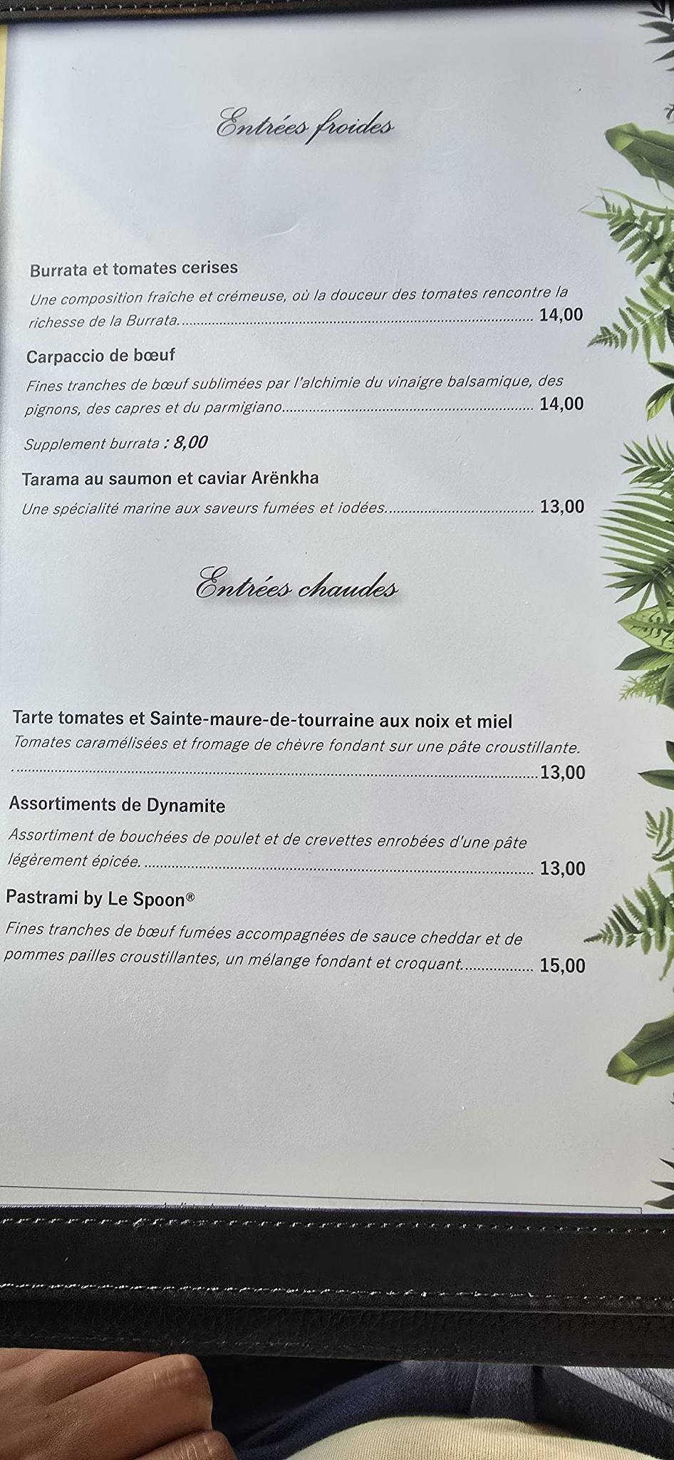 Le Spoon меню