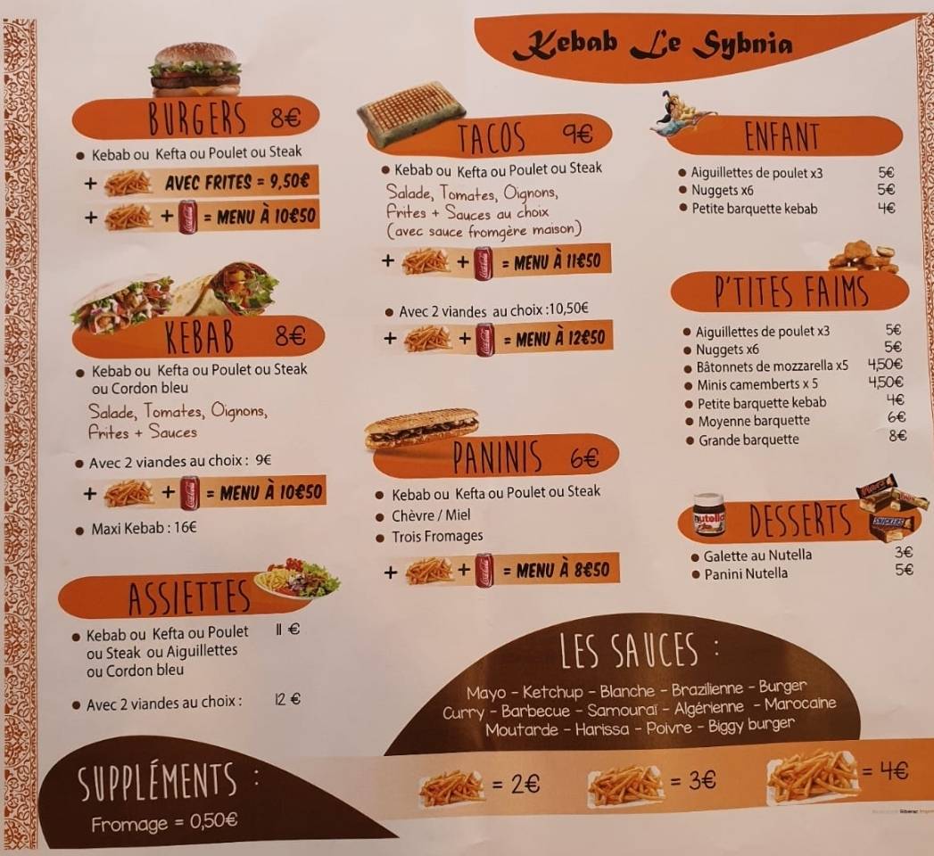 Le Synia меню