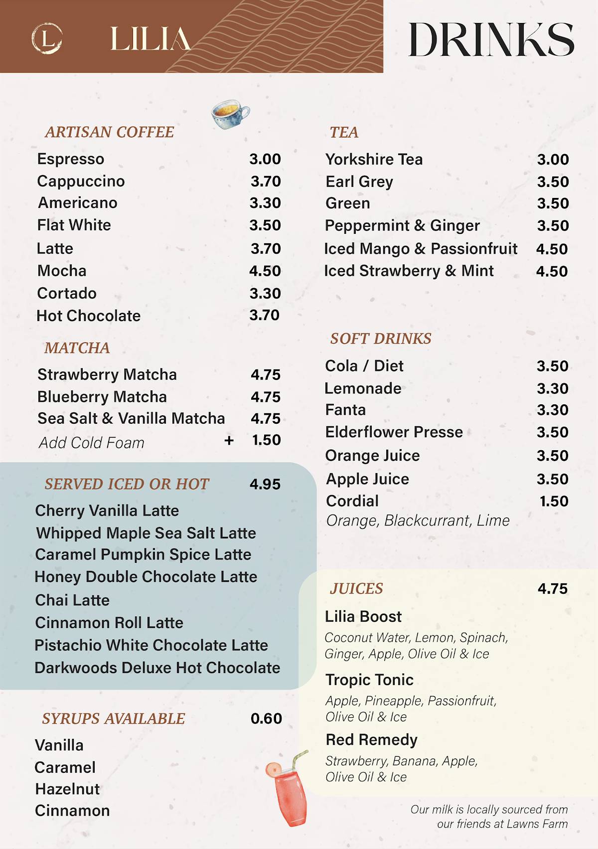 Lilia Cafe Bistro меню