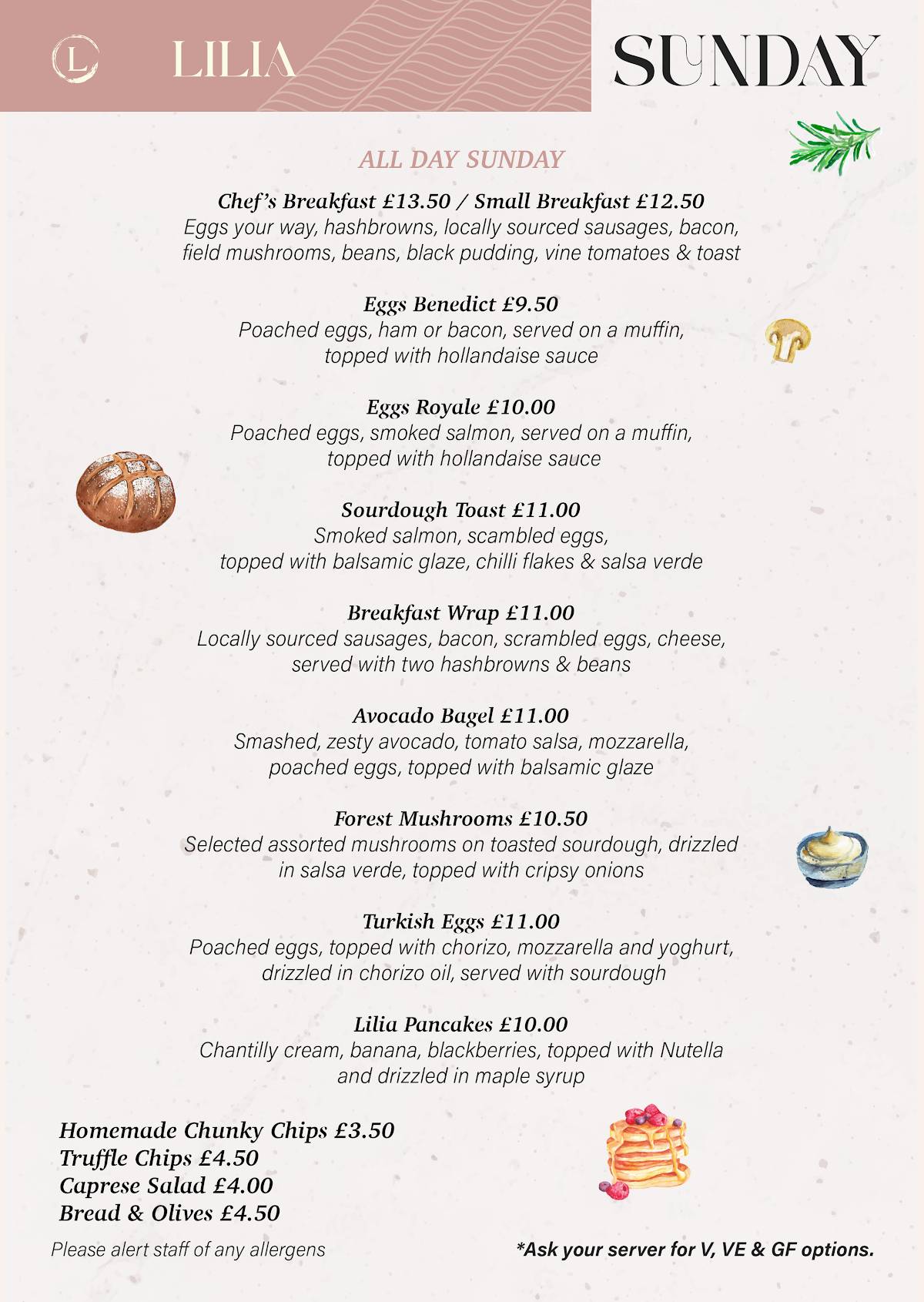 Lilia Cafe Bistro меню