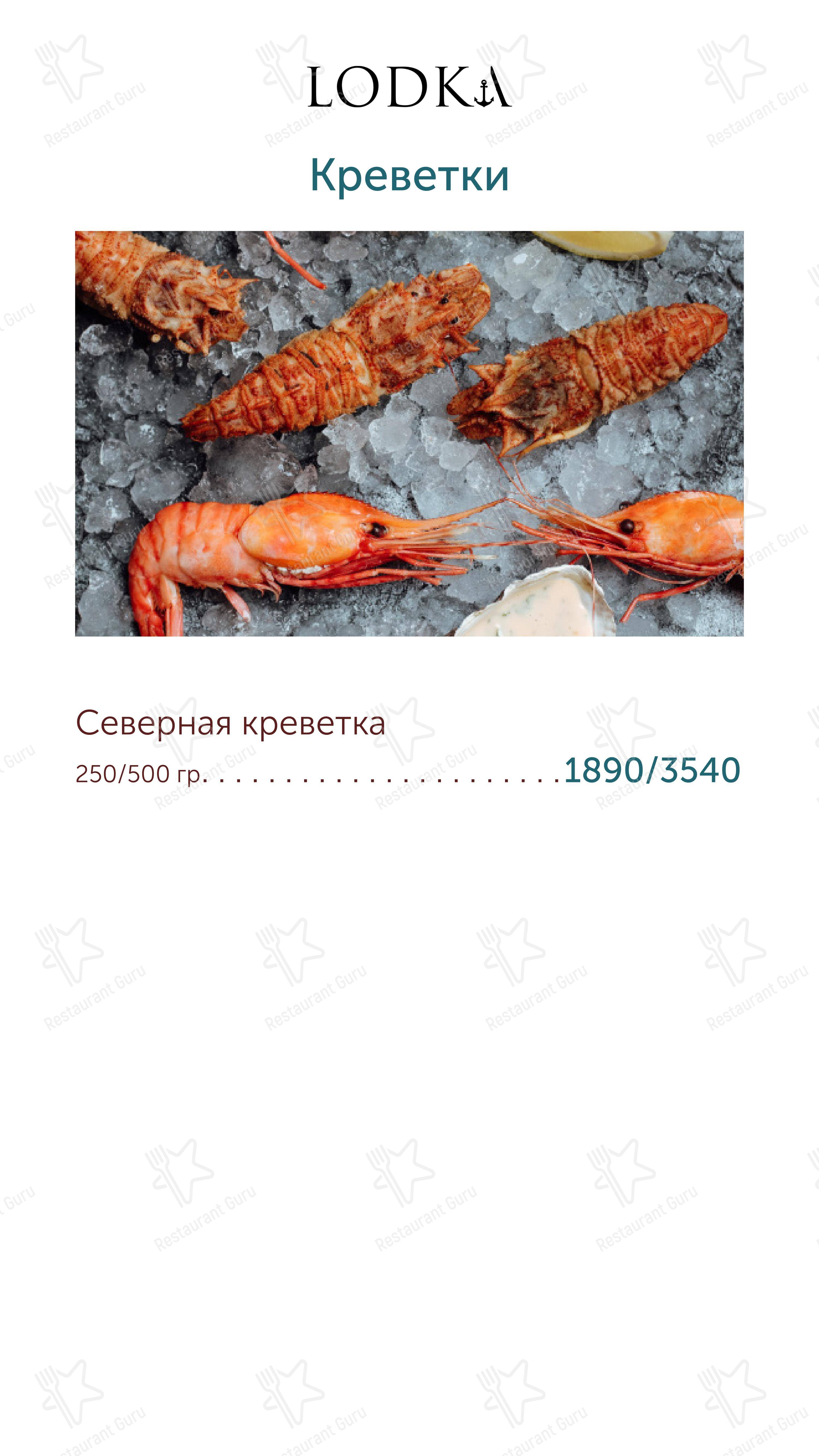 Лодка в Санкт-Петербурге - Меню