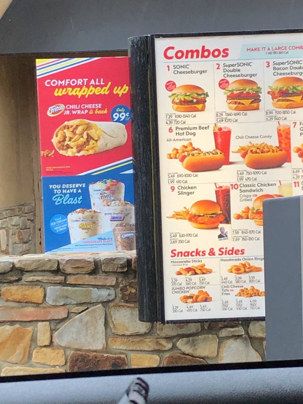 Sonic Drive-In меню