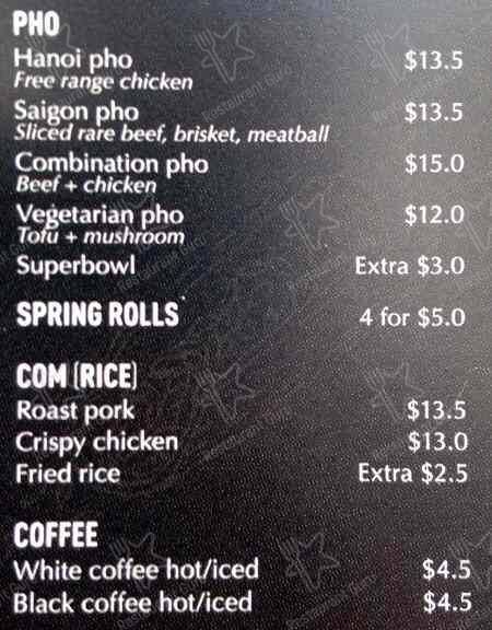 Lua Vietnamese Restaurant меню