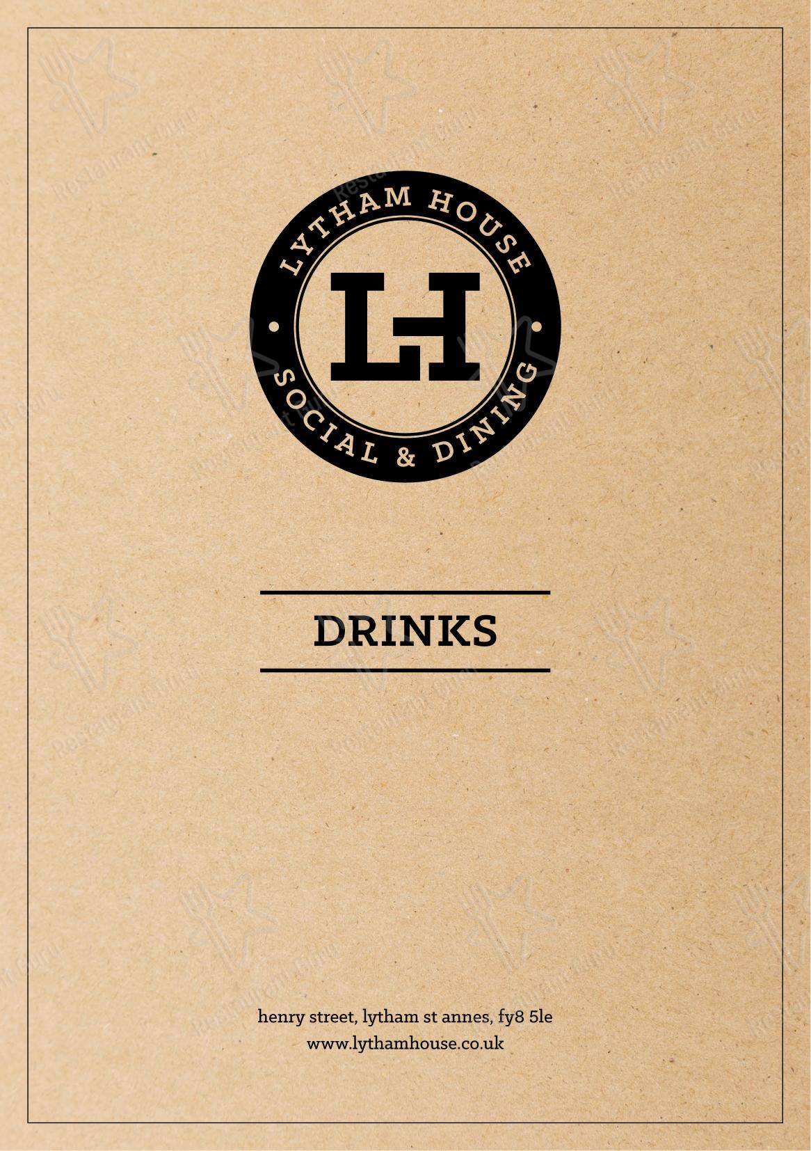Takeaway Menu паба и бара Lytham House в Литаме Сейнте Аннесе