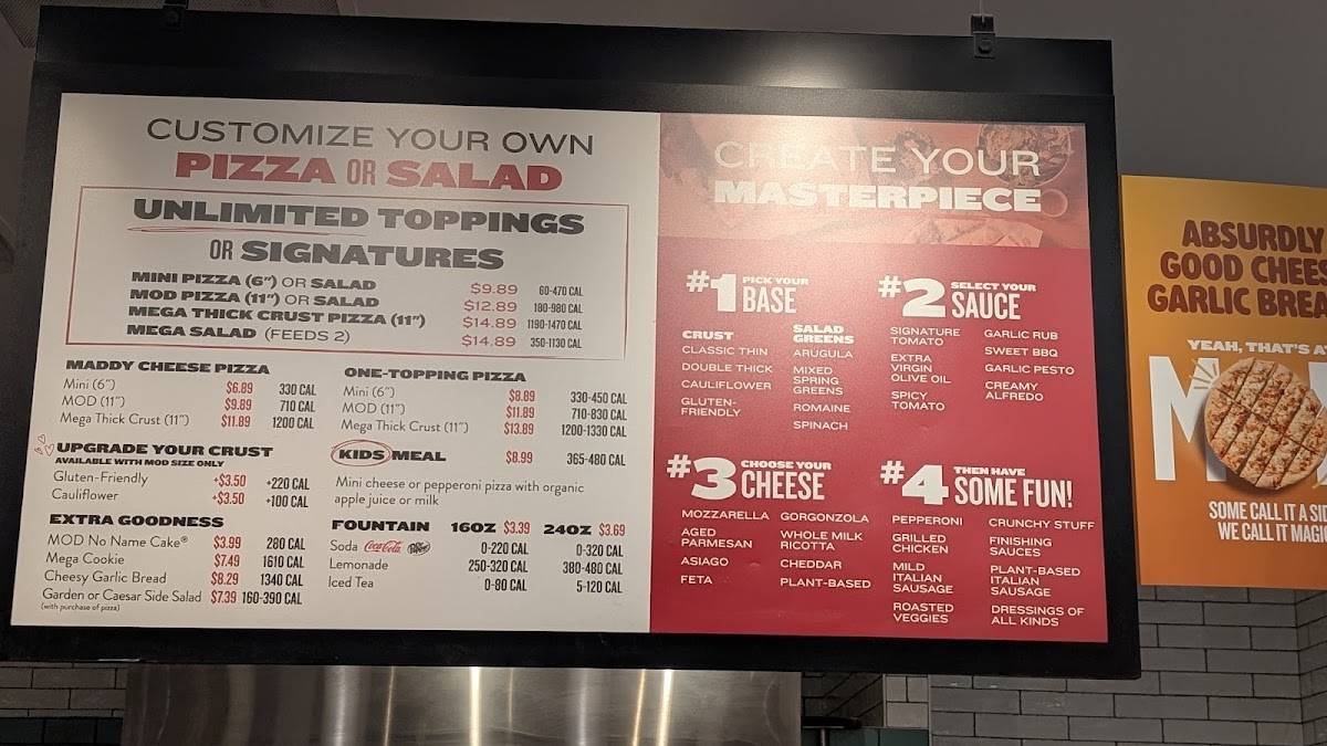 MOD Pizza меню