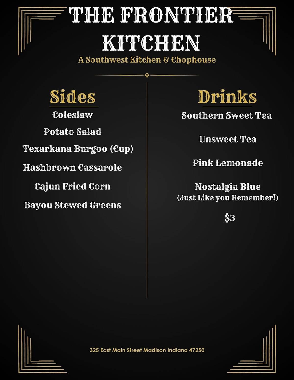 The Frontier Kitchen меню