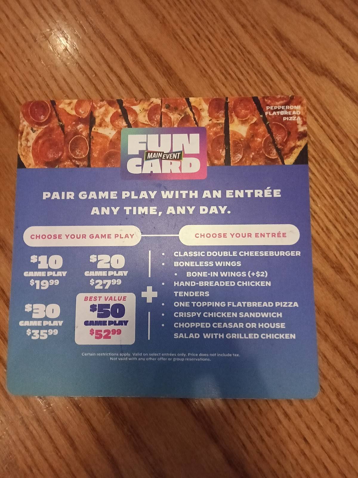 Main Event Baton Rouge меню
