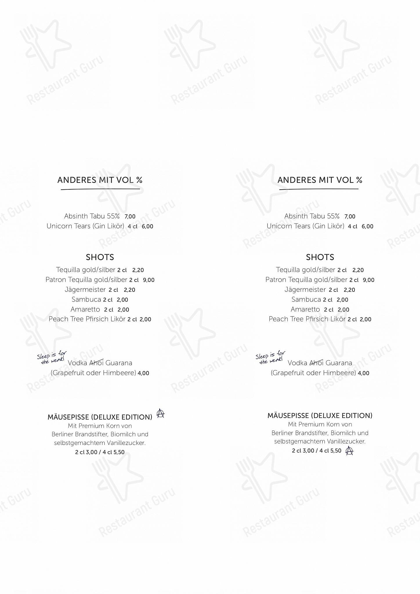 Меню паба и бара Makery - cafe, bar, lounge. - Braunschweig - Menu bistro