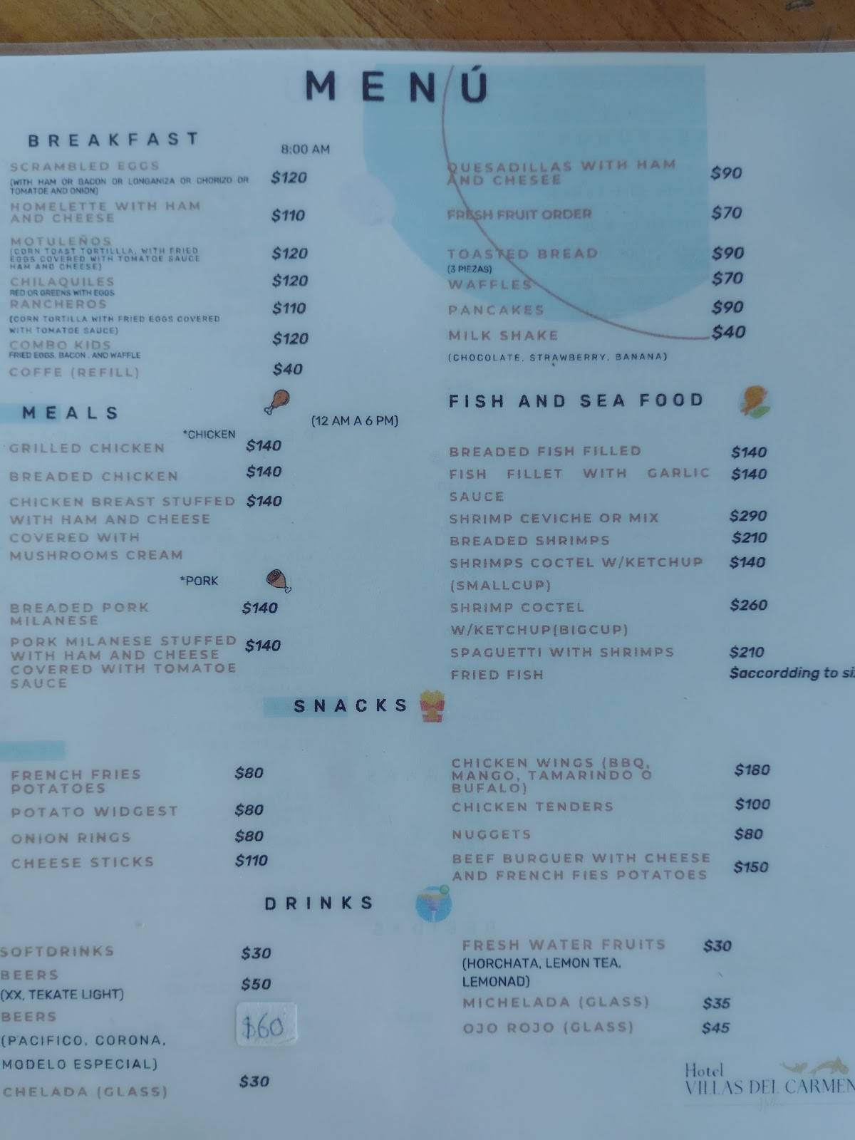 Mapache's Bar меню