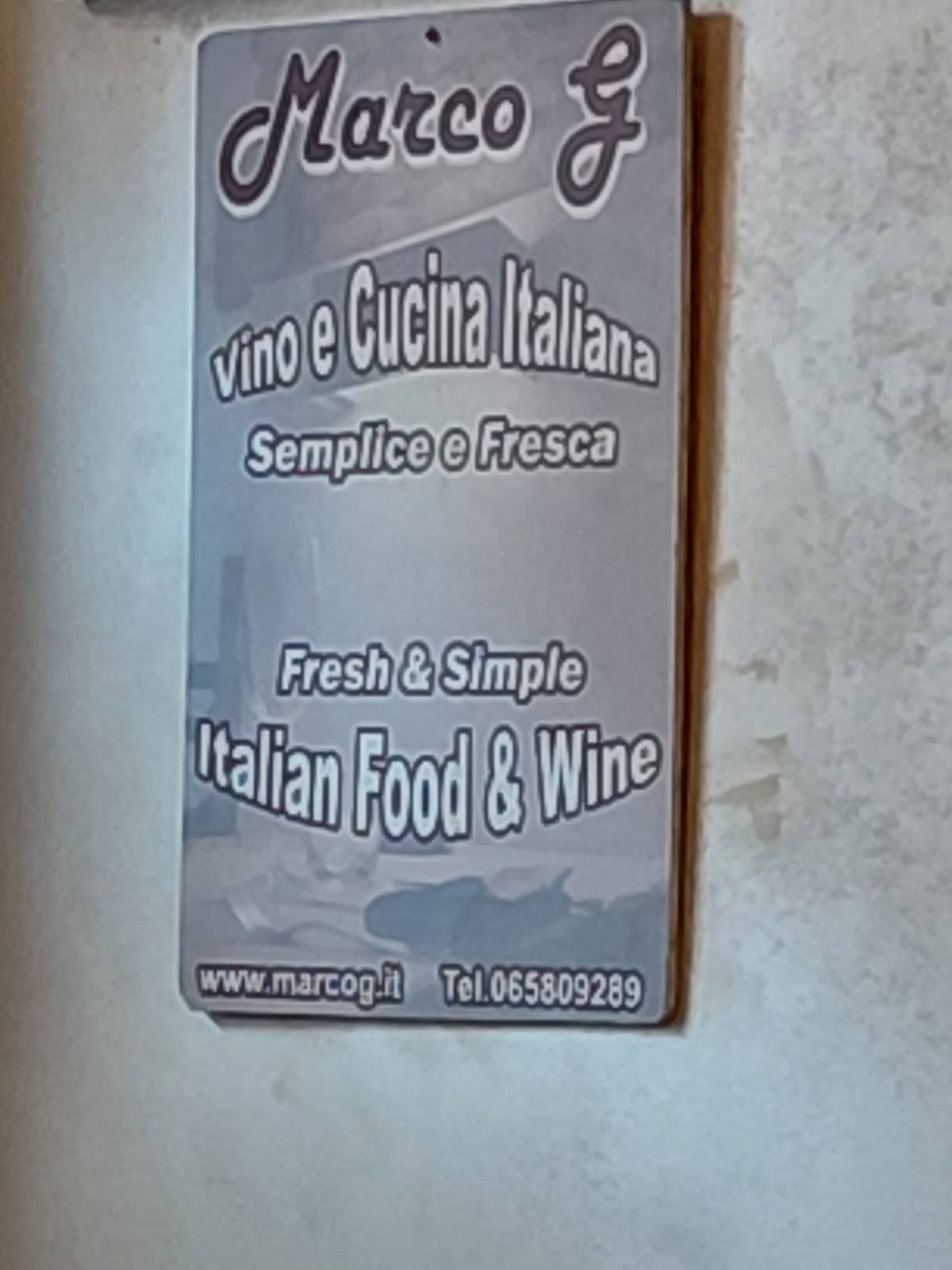 Marco G Osteria меню