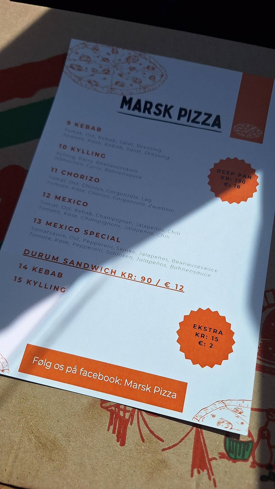 Marsk Pizza Rømø меню