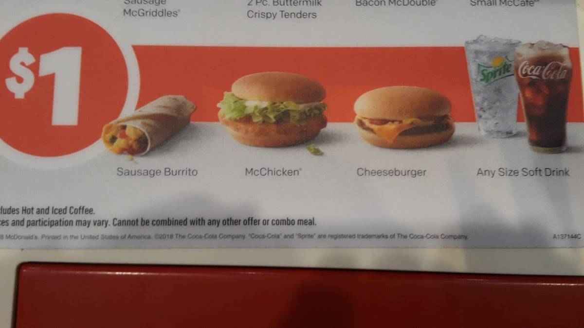 McDonald's меню