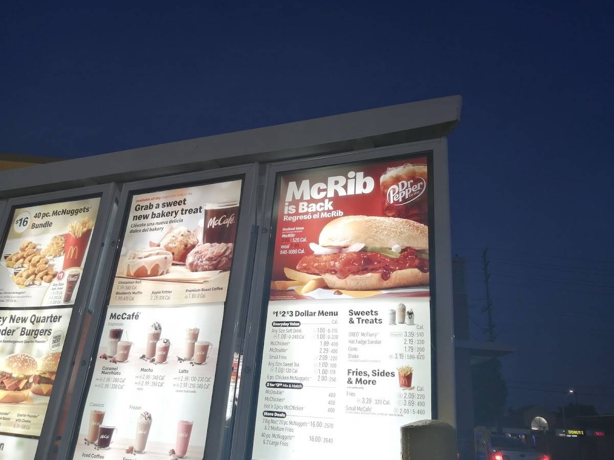 McDonald's меню
