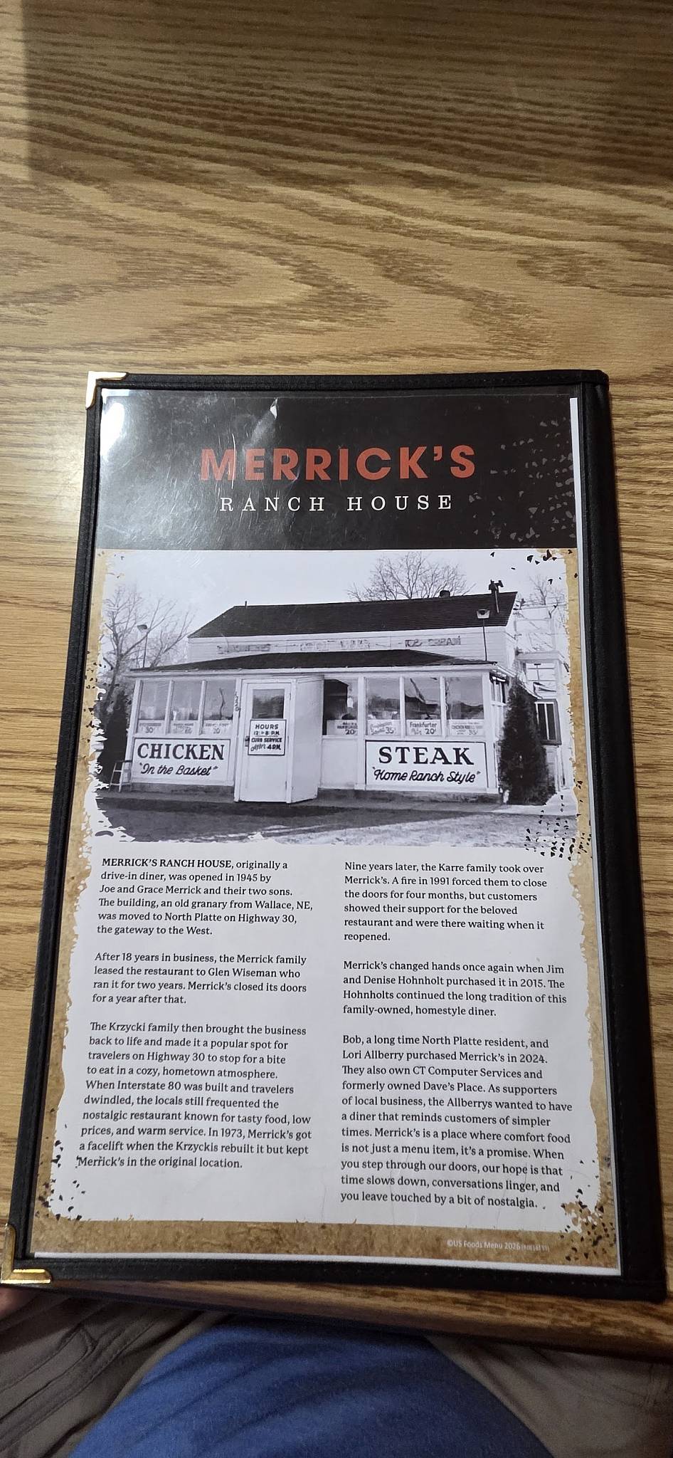Merricks Ranch House меню