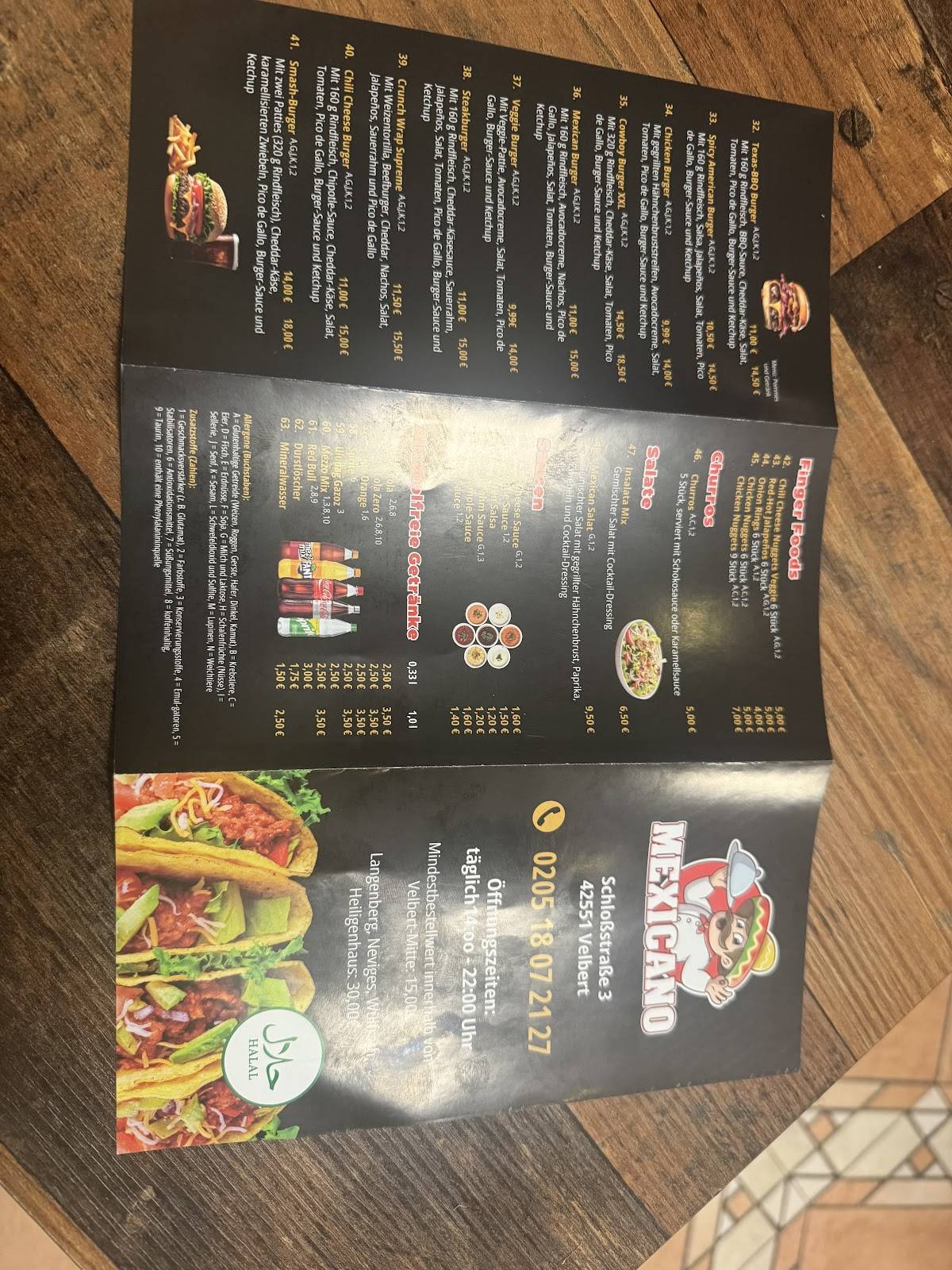 Mexicano меню