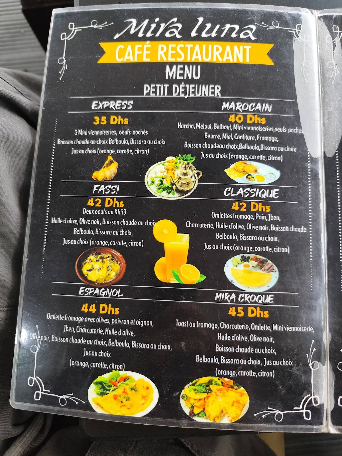 Mira luna Café, Snack Et Glacier меню