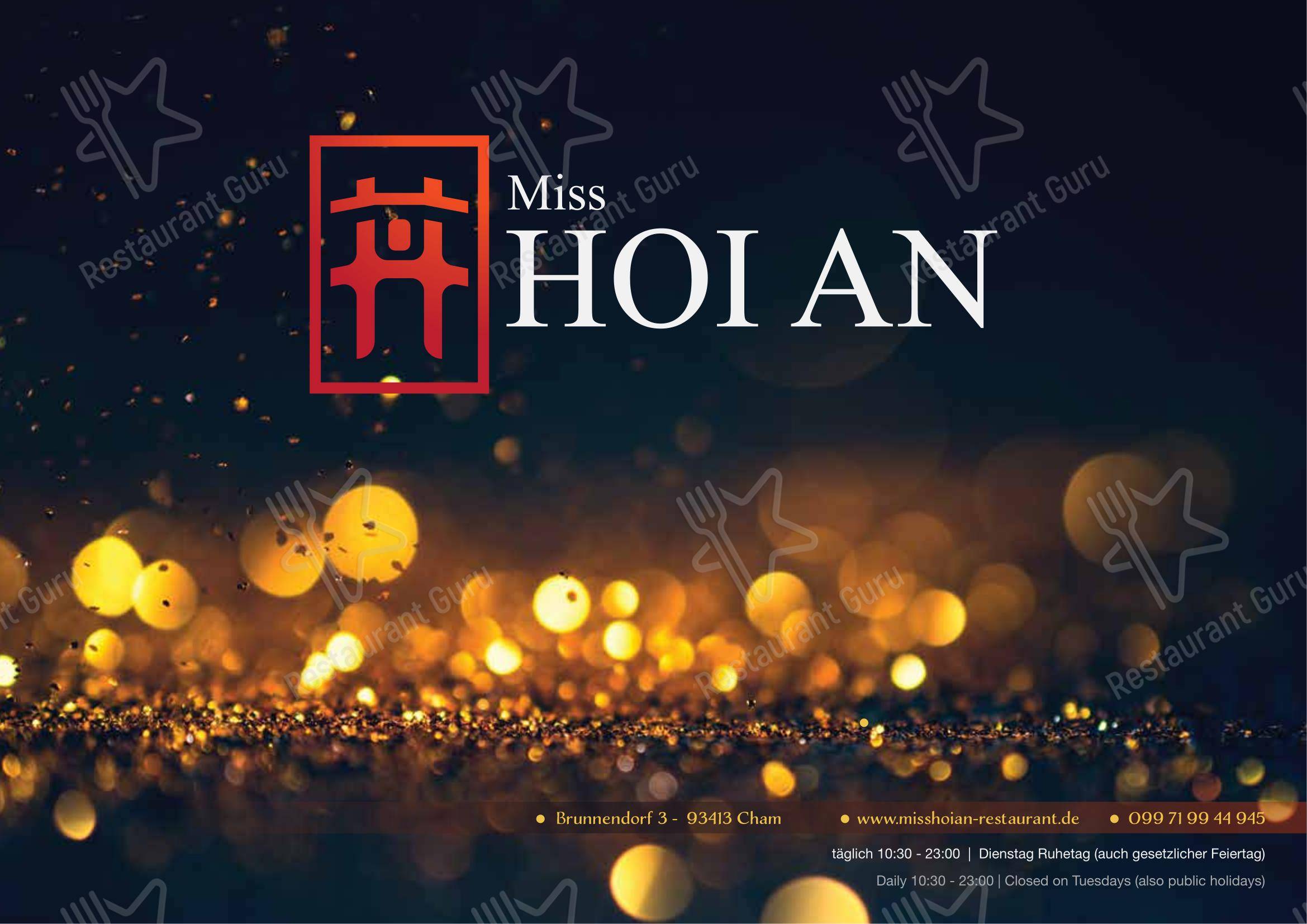 Основное меню ресторана Miss Hoian Restaurant