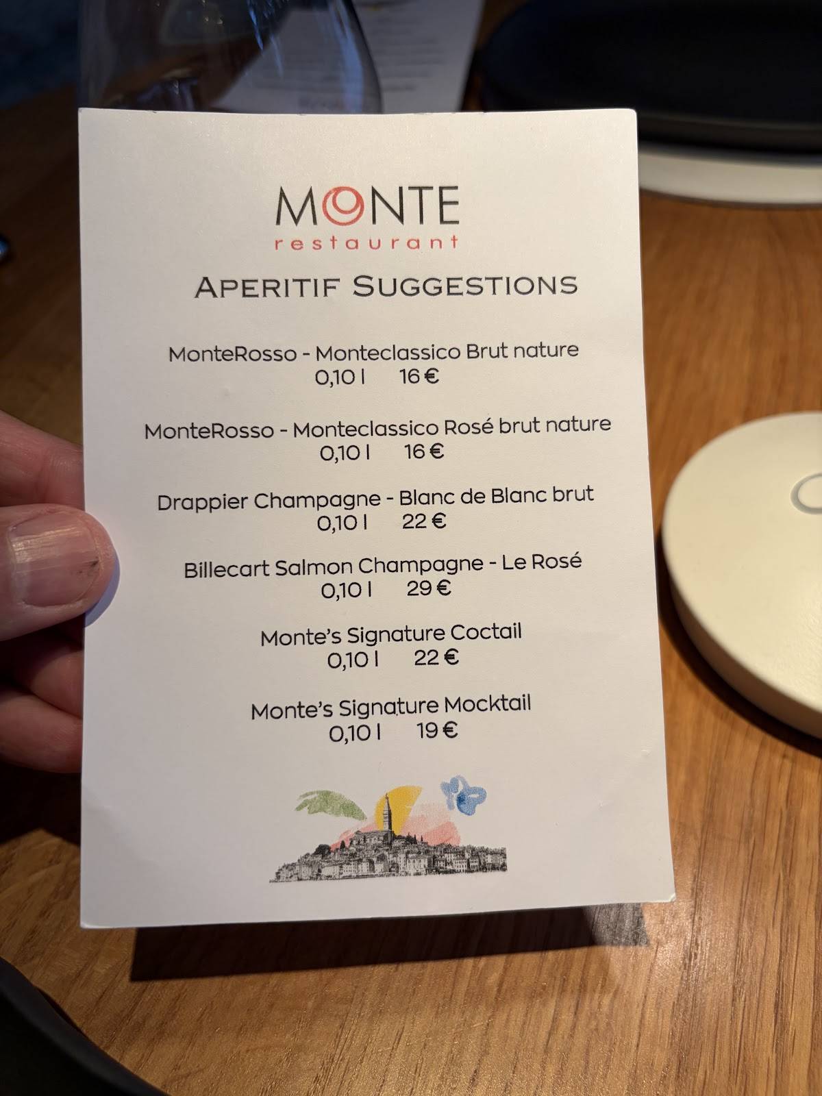 Monte меню
