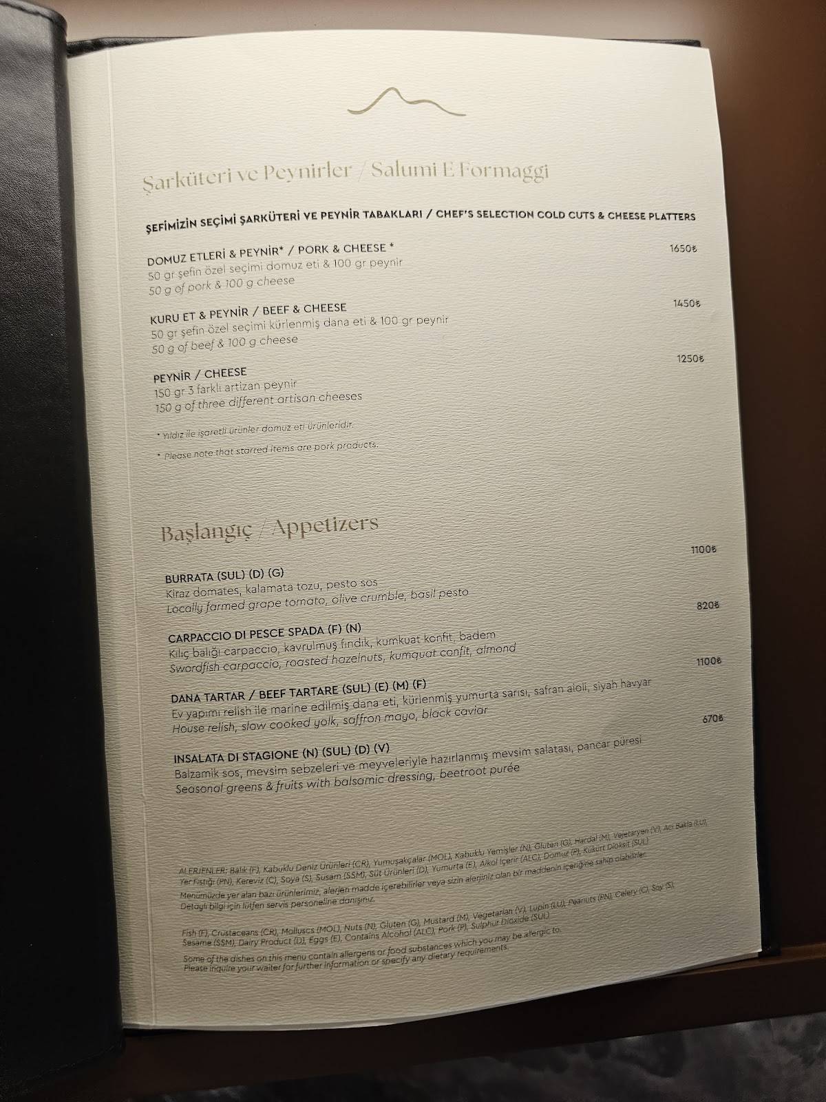 Monteverdi Ristorante меню