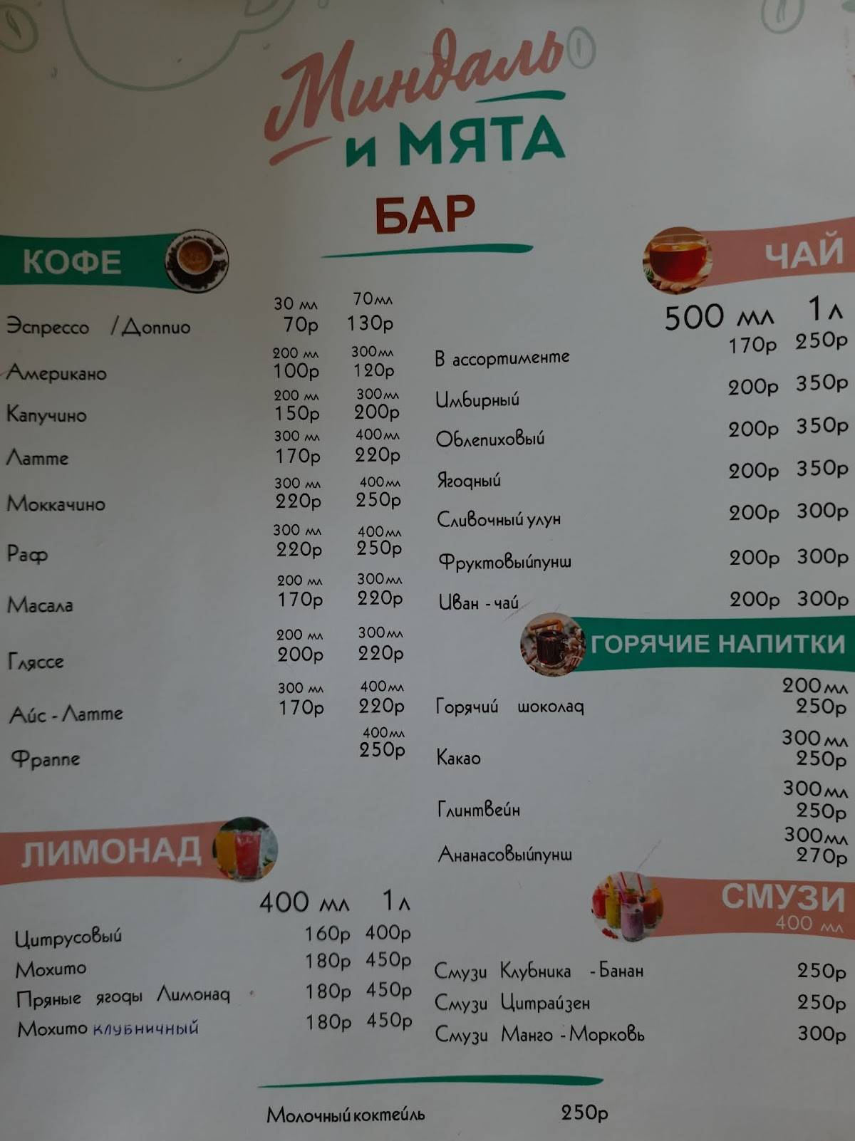 Мороженое меню