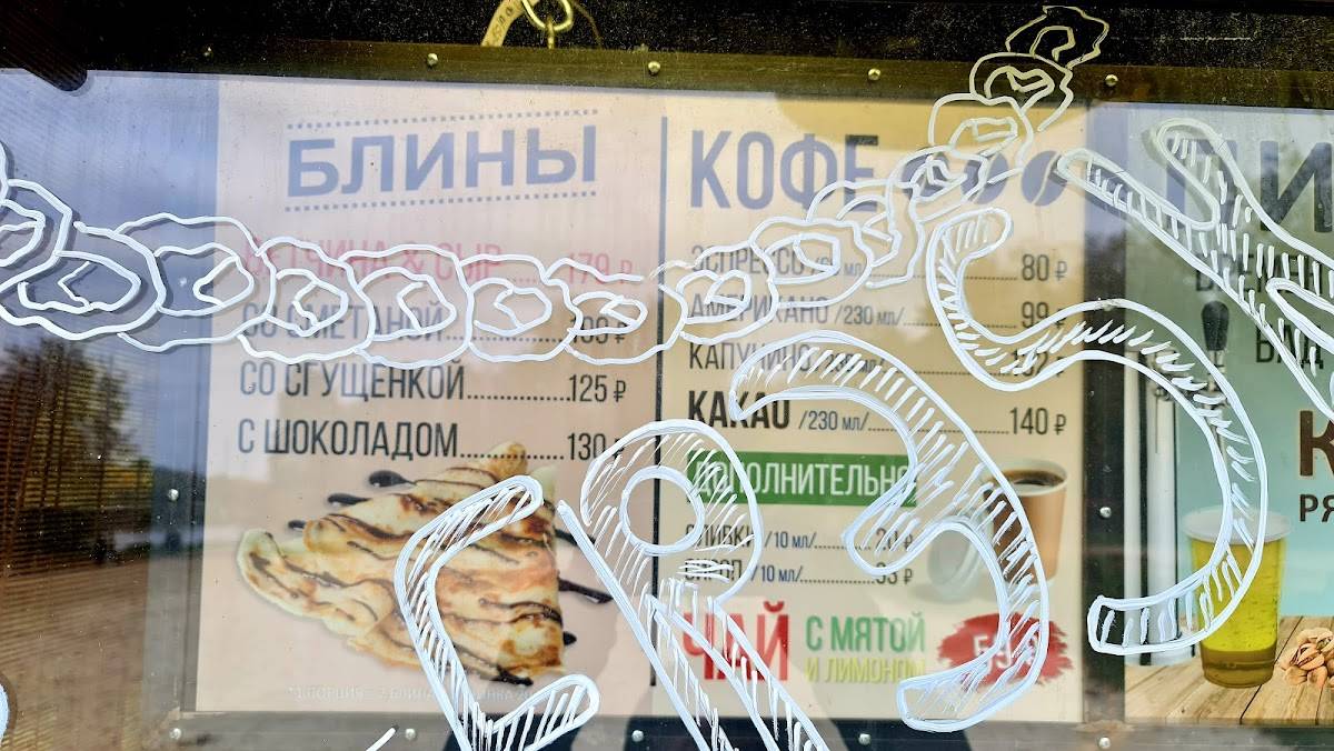 Кафе меню