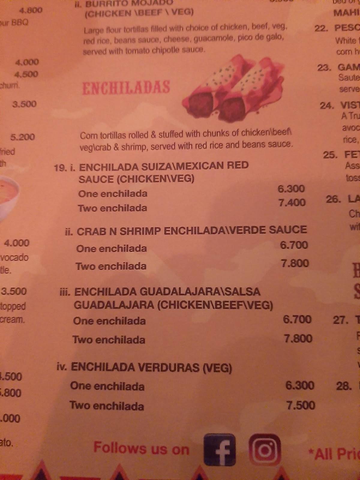 Pavo Real меню