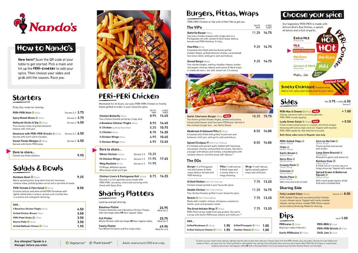 Nando's Thanet меню