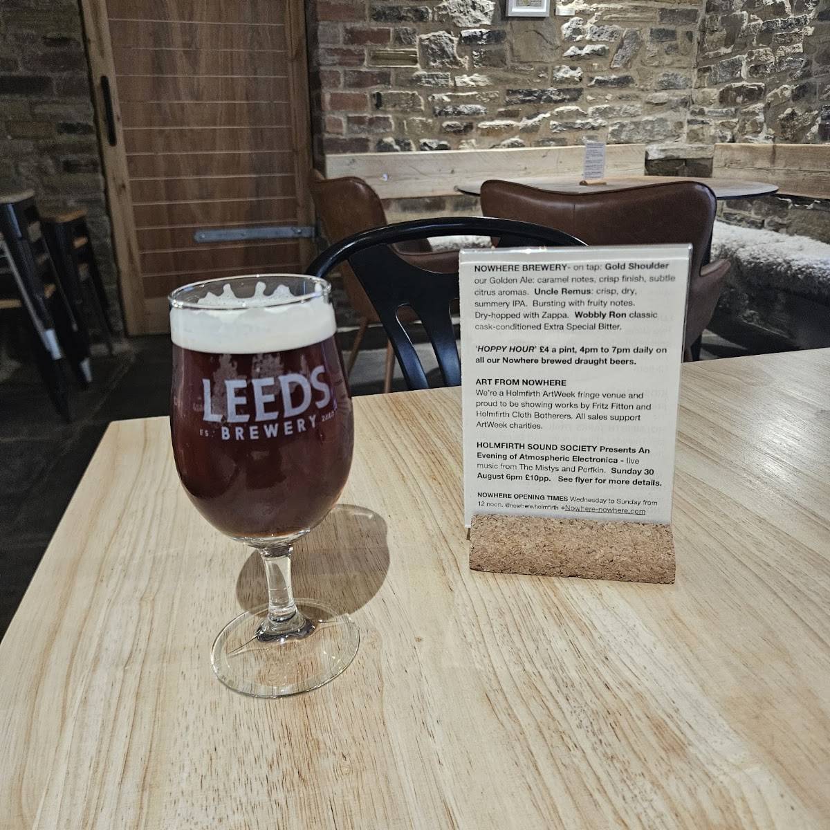 Nowhere Kitchen and Brewery меню