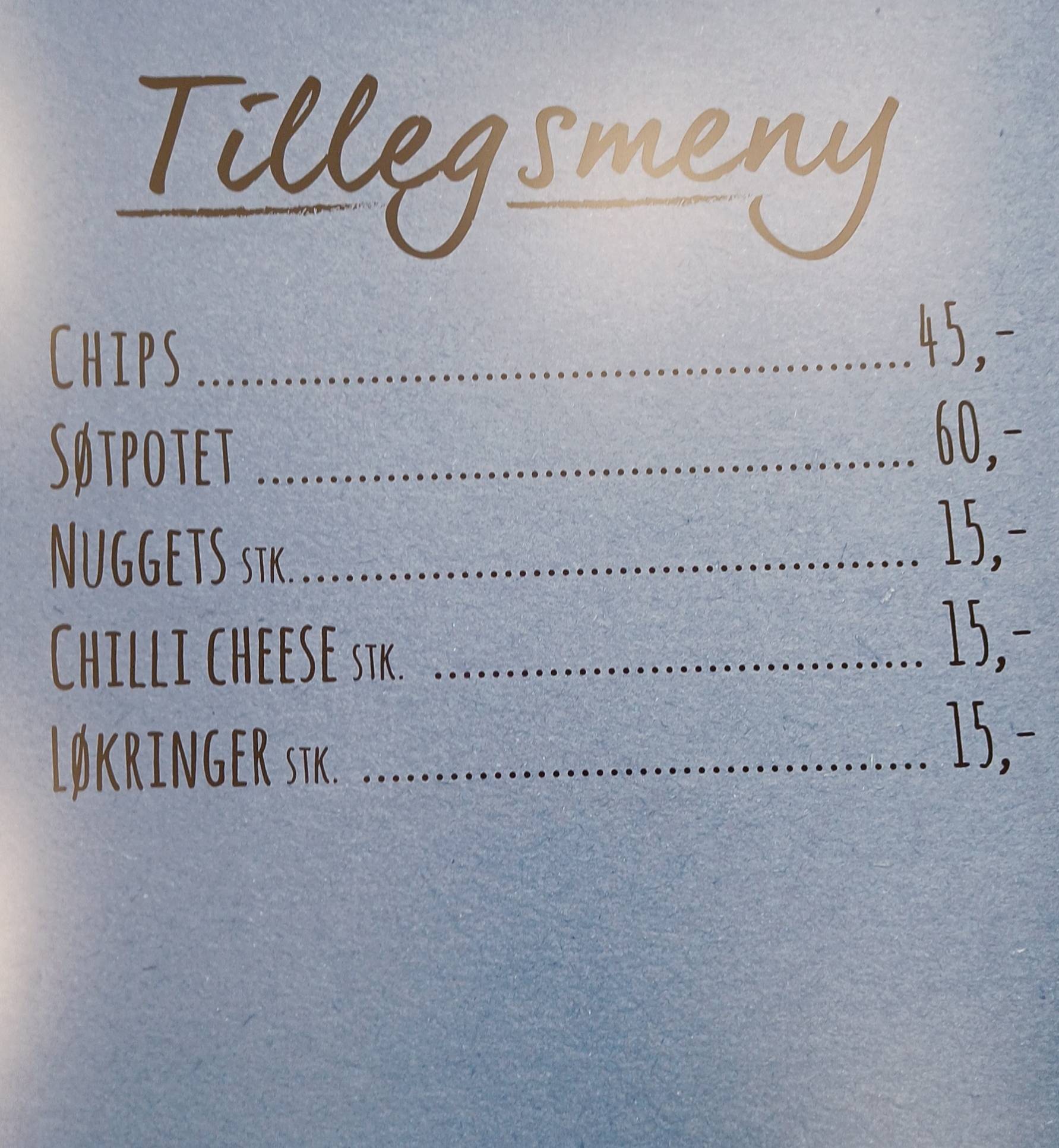 Obs Kafé, Tromsø меню