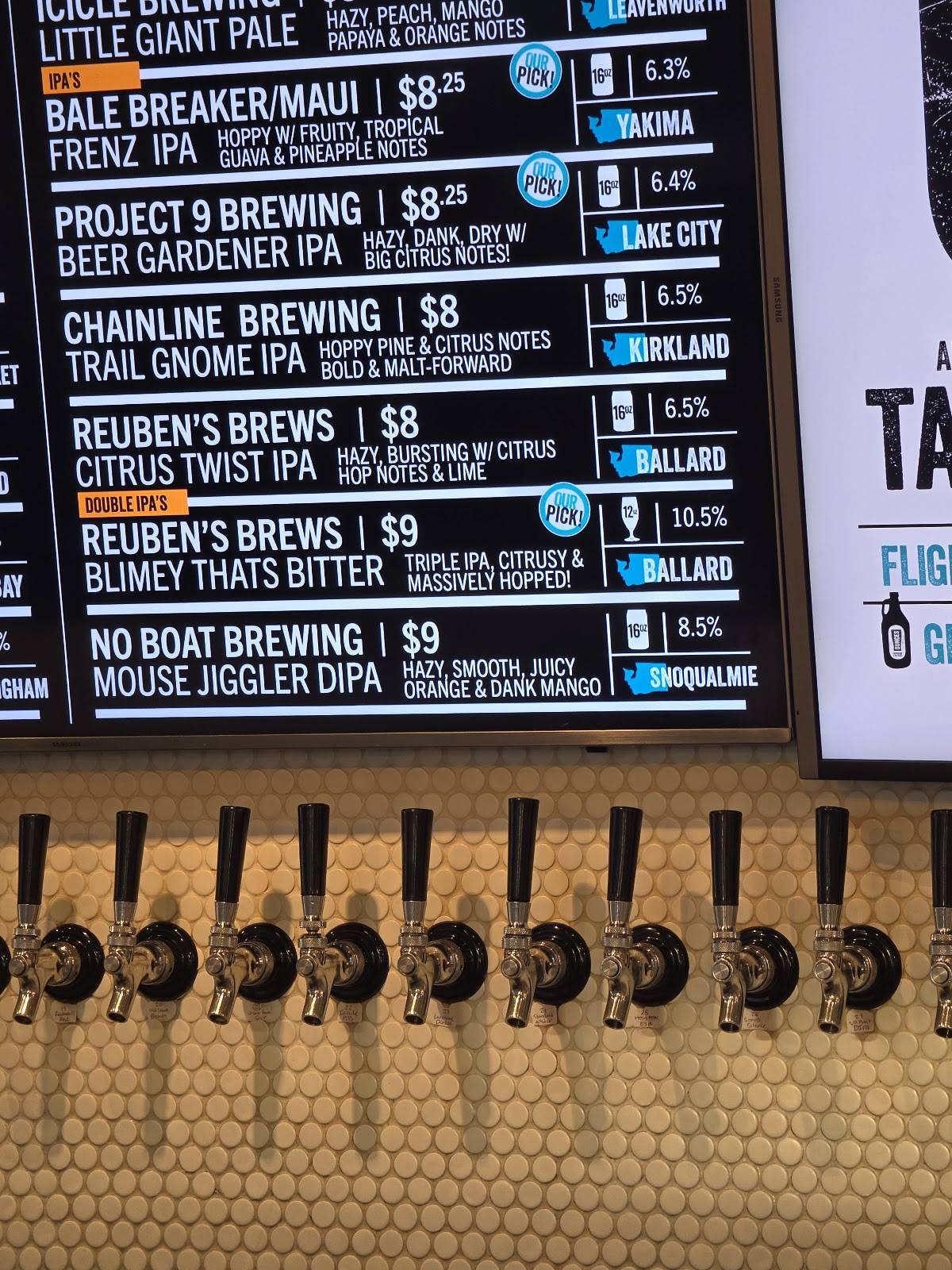 Ounces Taproom & Beer Garden меню