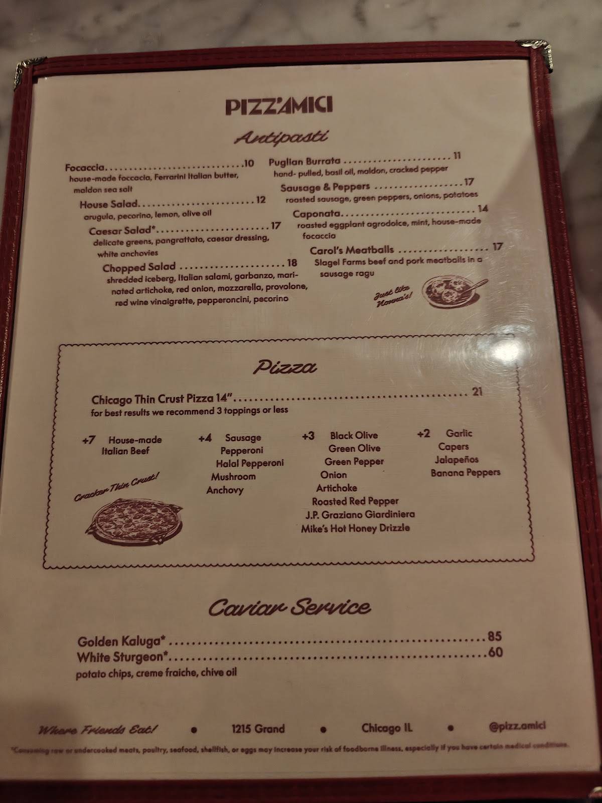 PIZZ'AMICI меню