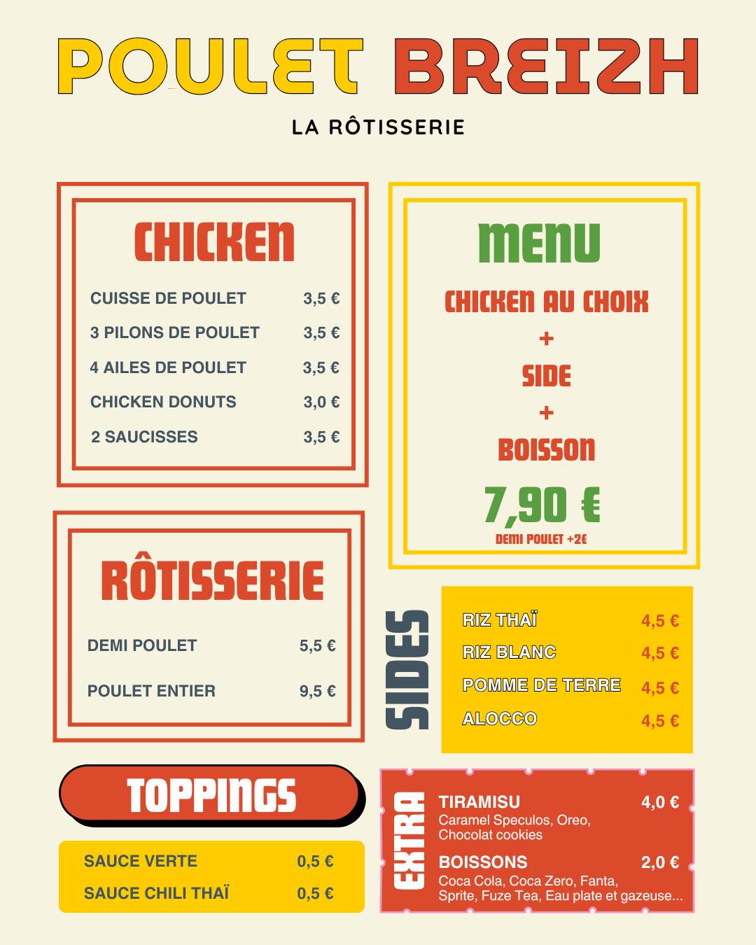 POULET BREIZH RÉPUBLIQUE меню