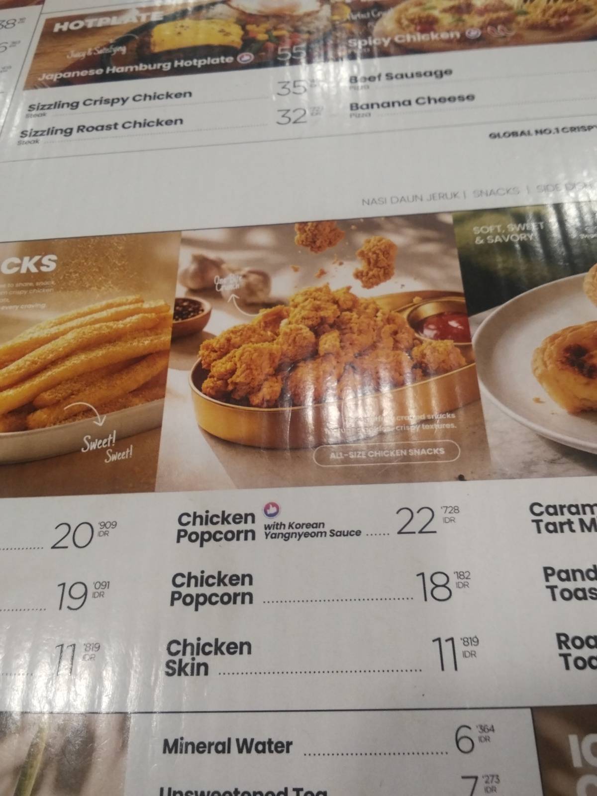JChicken Rajawali меню