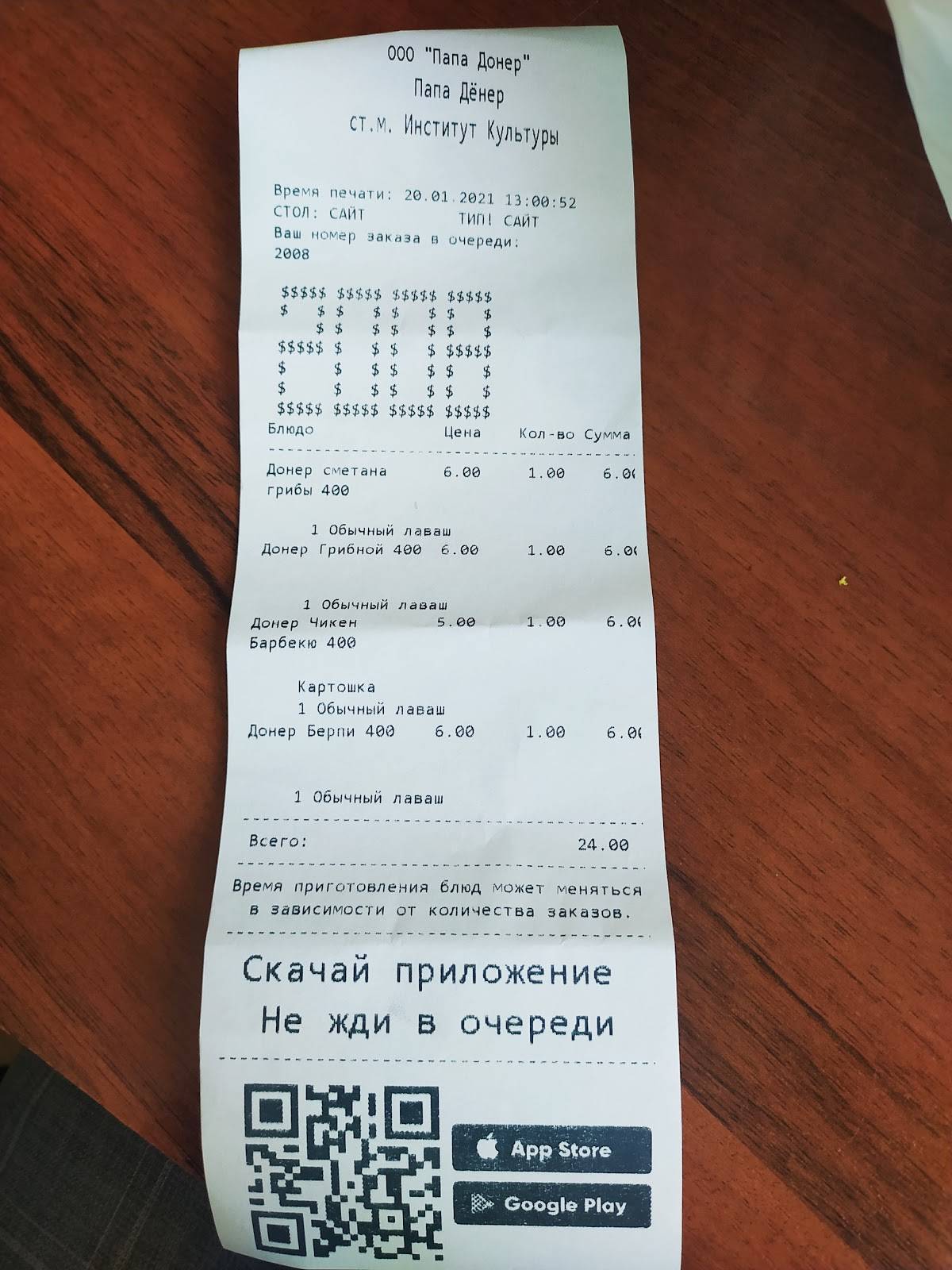 Papa Doner меню
