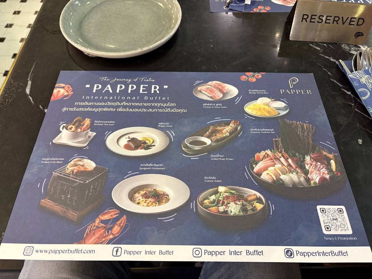 Papper Buffet Rangsit меню