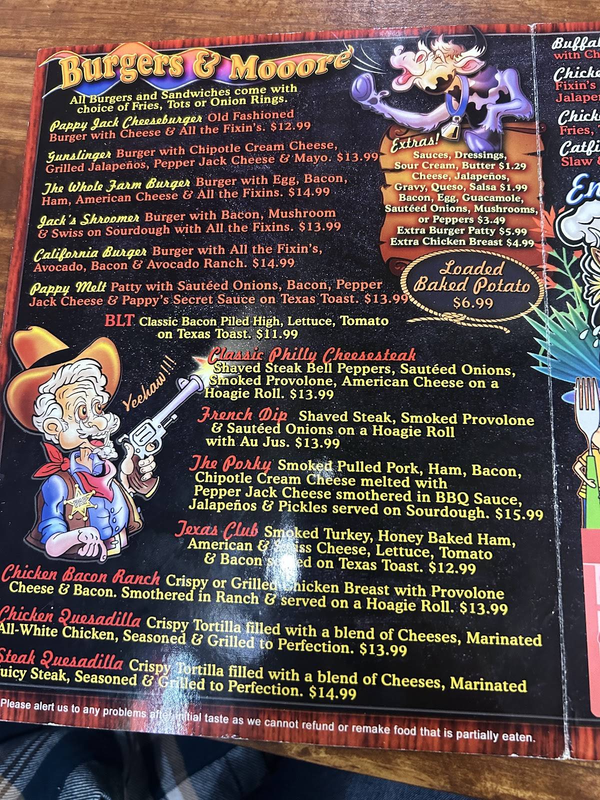 Pappy Jacks Decatur, TX меню