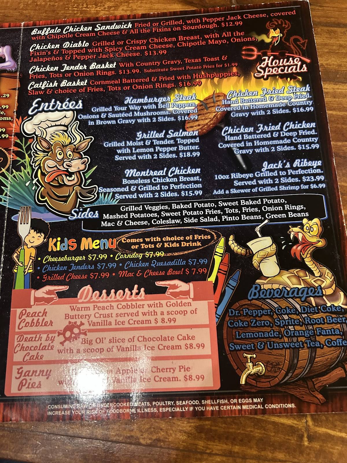 Pappy Jacks Decatur, TX меню