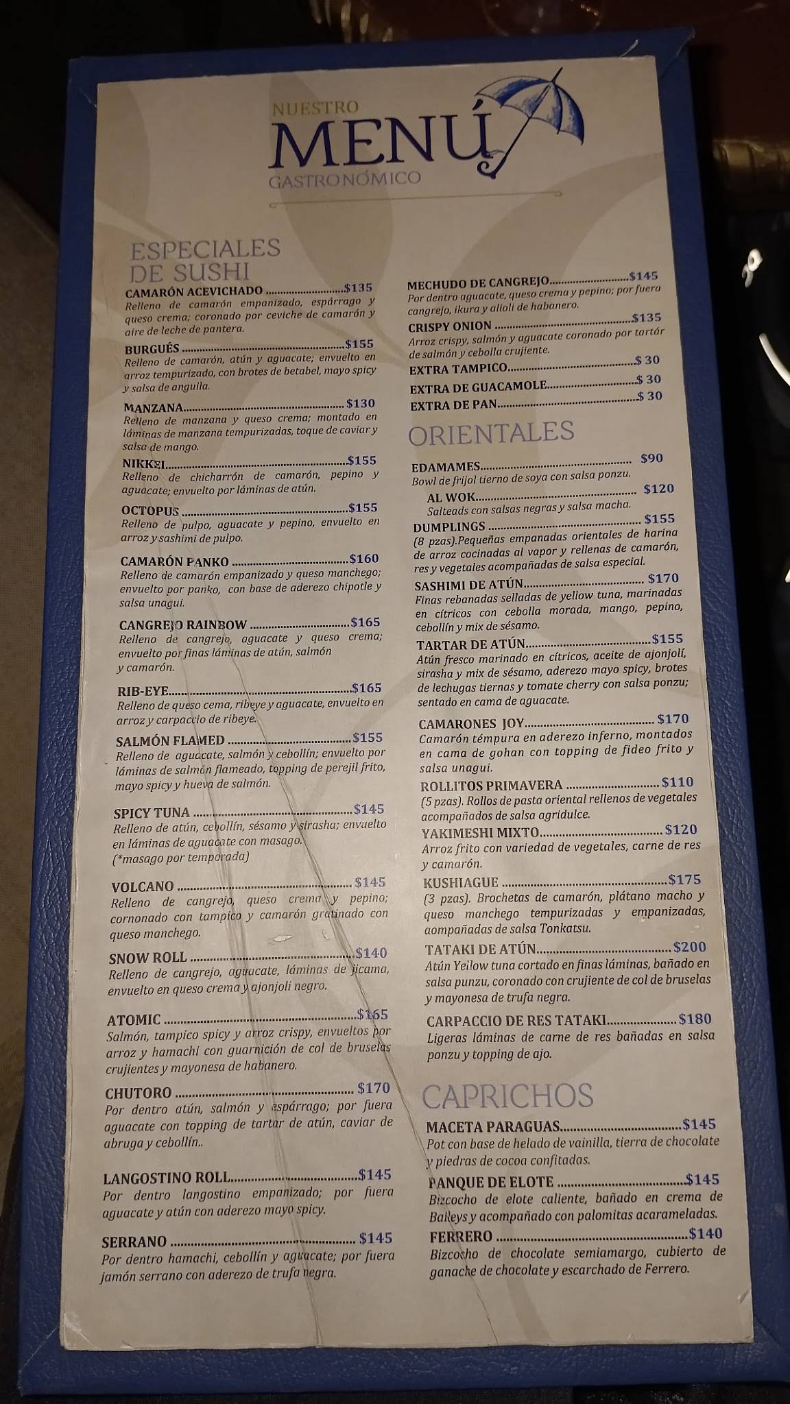 Paraguas Drinks & Dinner меню