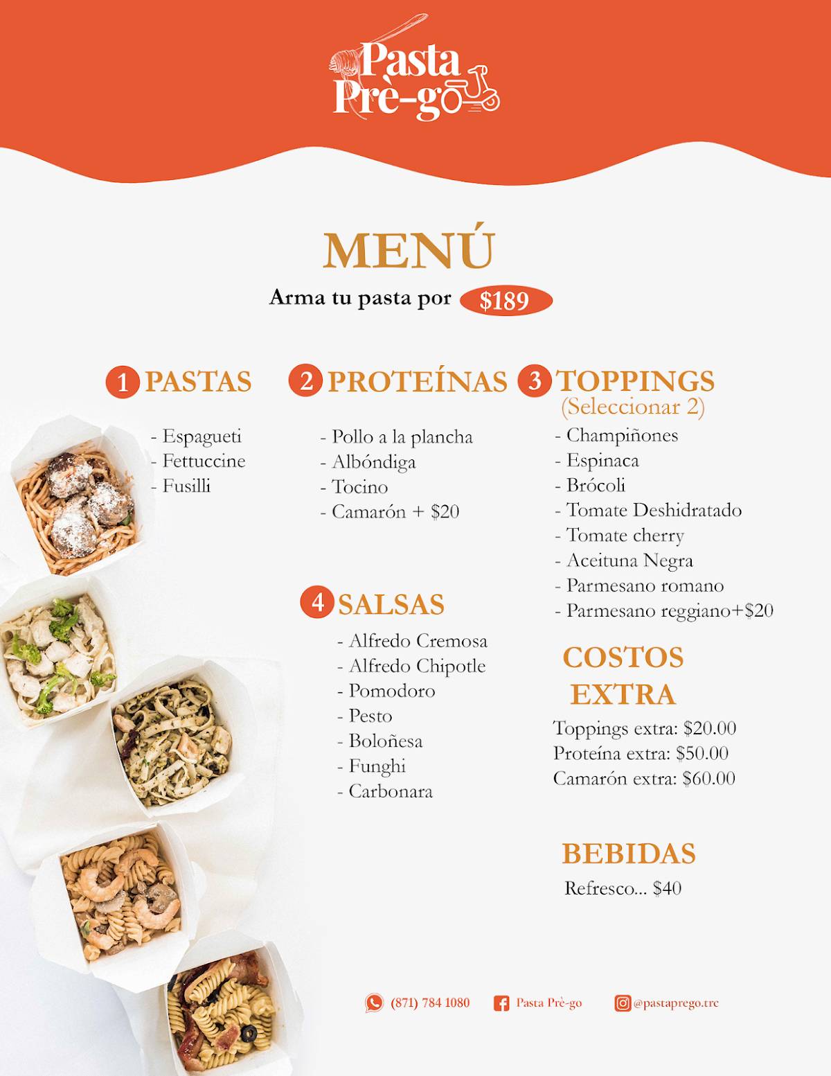 Pasta Pre-Go меню