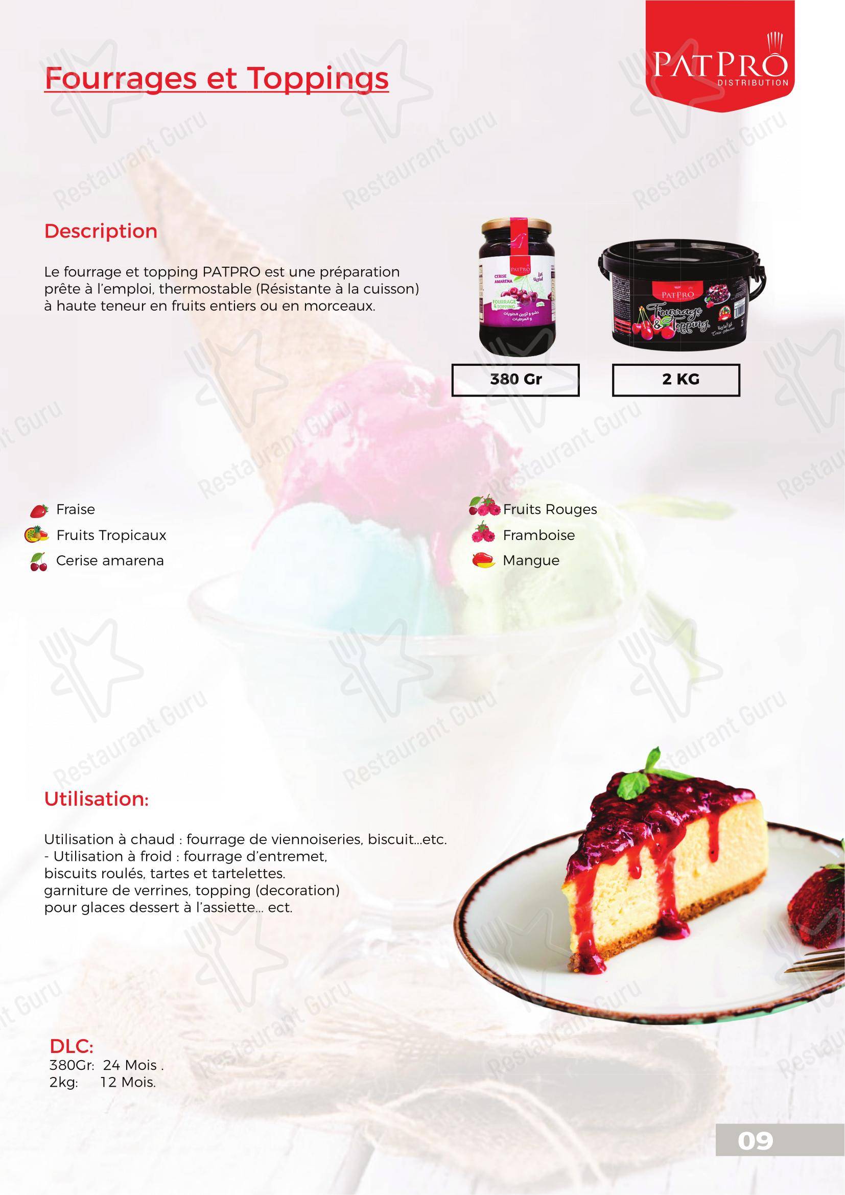 Меню Patpro Distribution - Меню