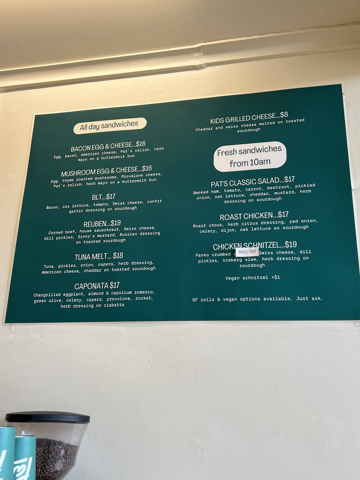Pat's Sandwiches меню