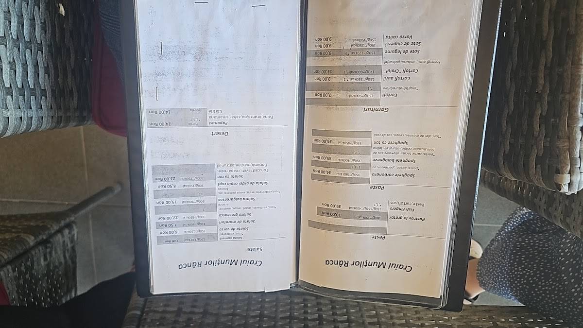 Pensiunea Craiul Munţilor-Restaurant меню