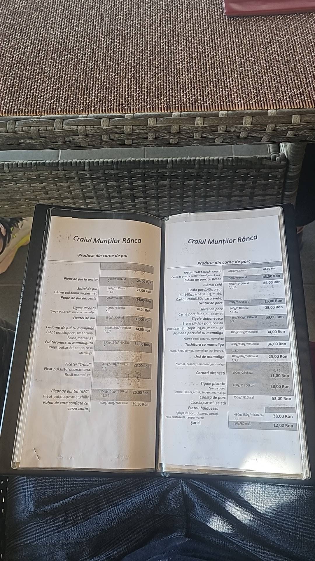 Pensiunea Craiul Munţilor-Restaurant меню