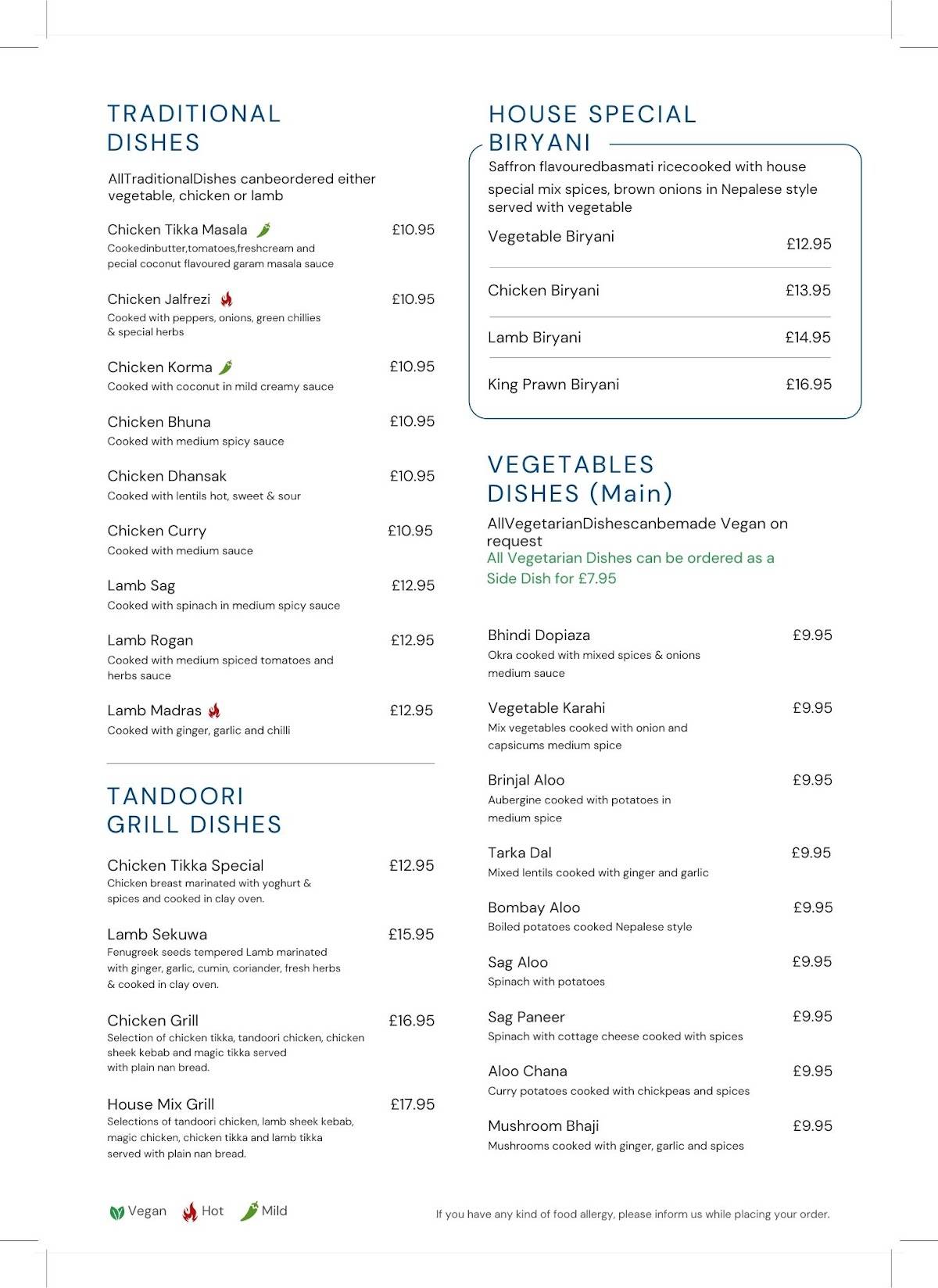 Everest Inn Perth меню