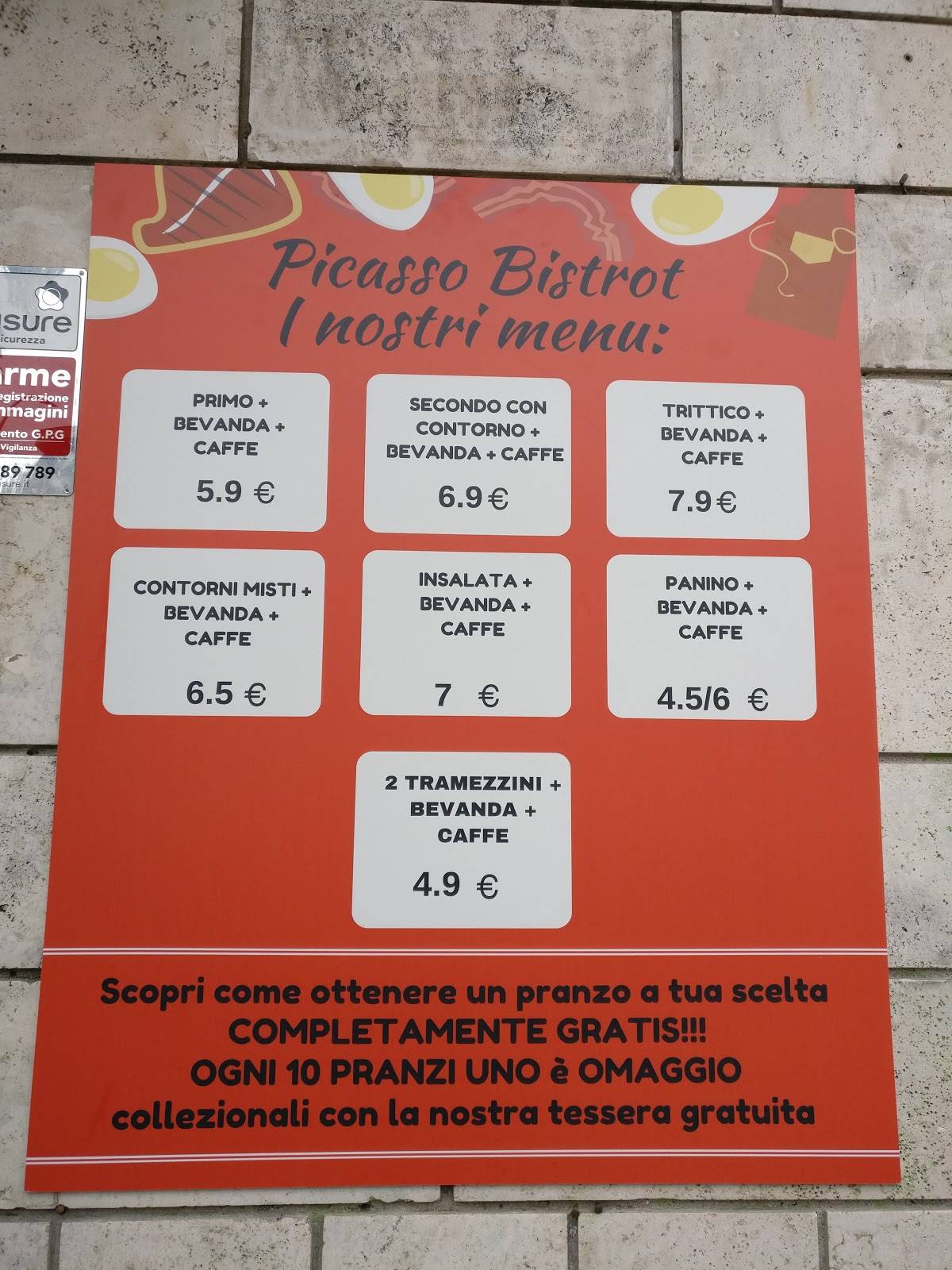 Picasso Bistrot меню