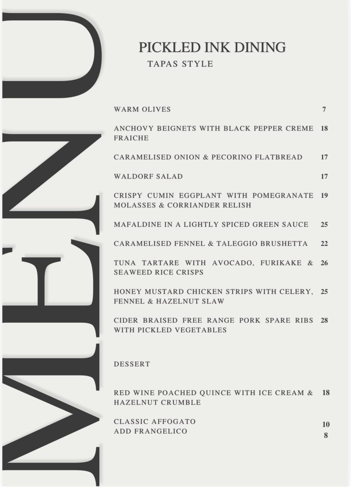 Pickled Ink Kitchen меню