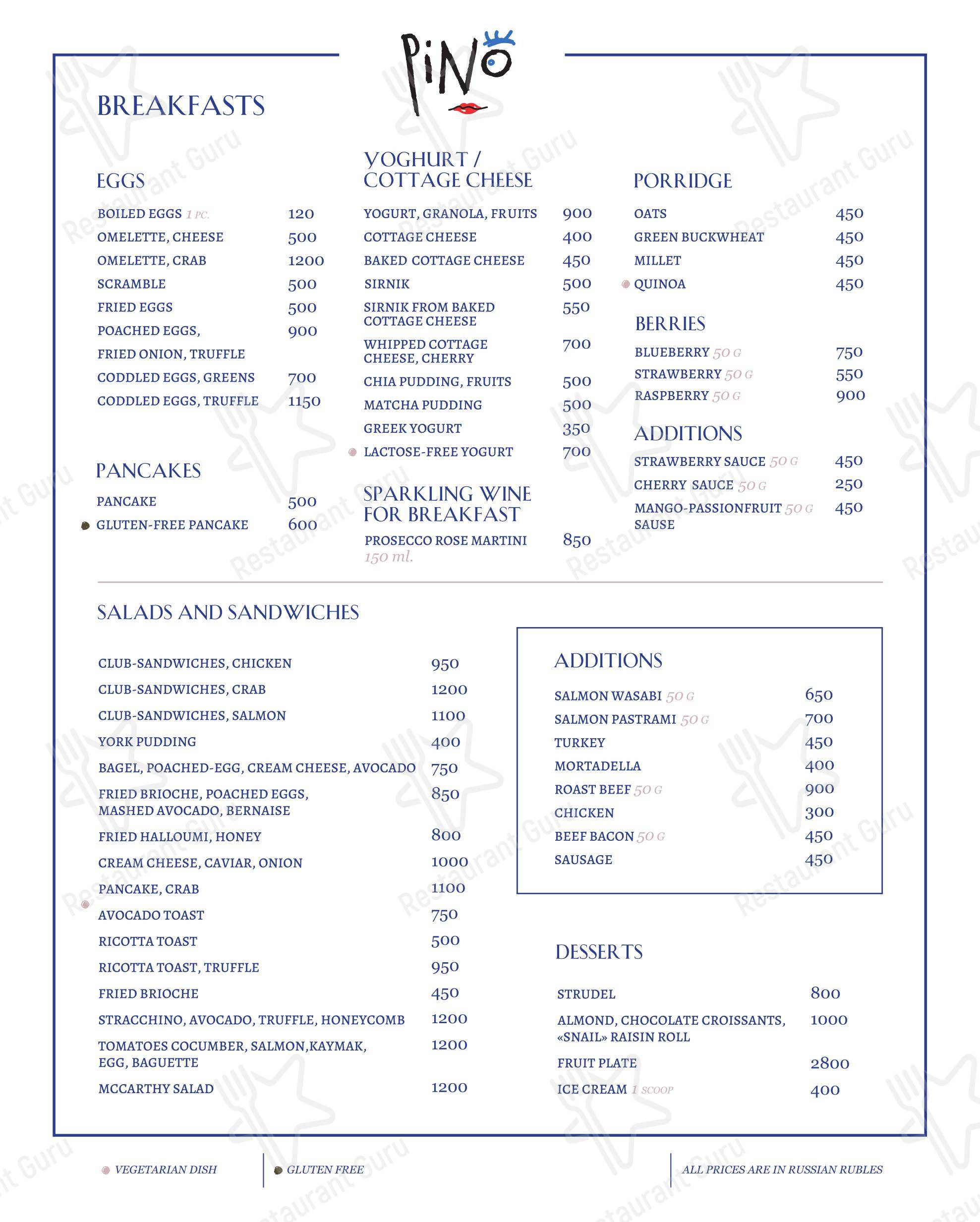 Pino в Москве - Boronia Catering Menu Pack
