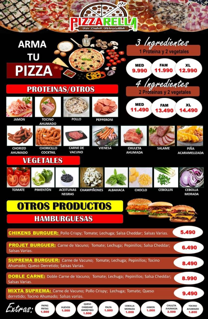 Pizzarella QN меню